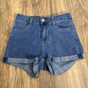 Papaya Jeans Women's High Rise Shorts Small Blue